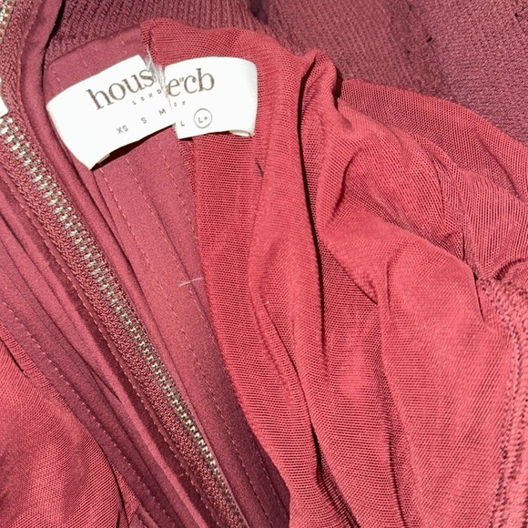 NWOT House of CB Evalina Wine Knit Long Sleeves Corset Mini Dress XL - Picture 7 of 9